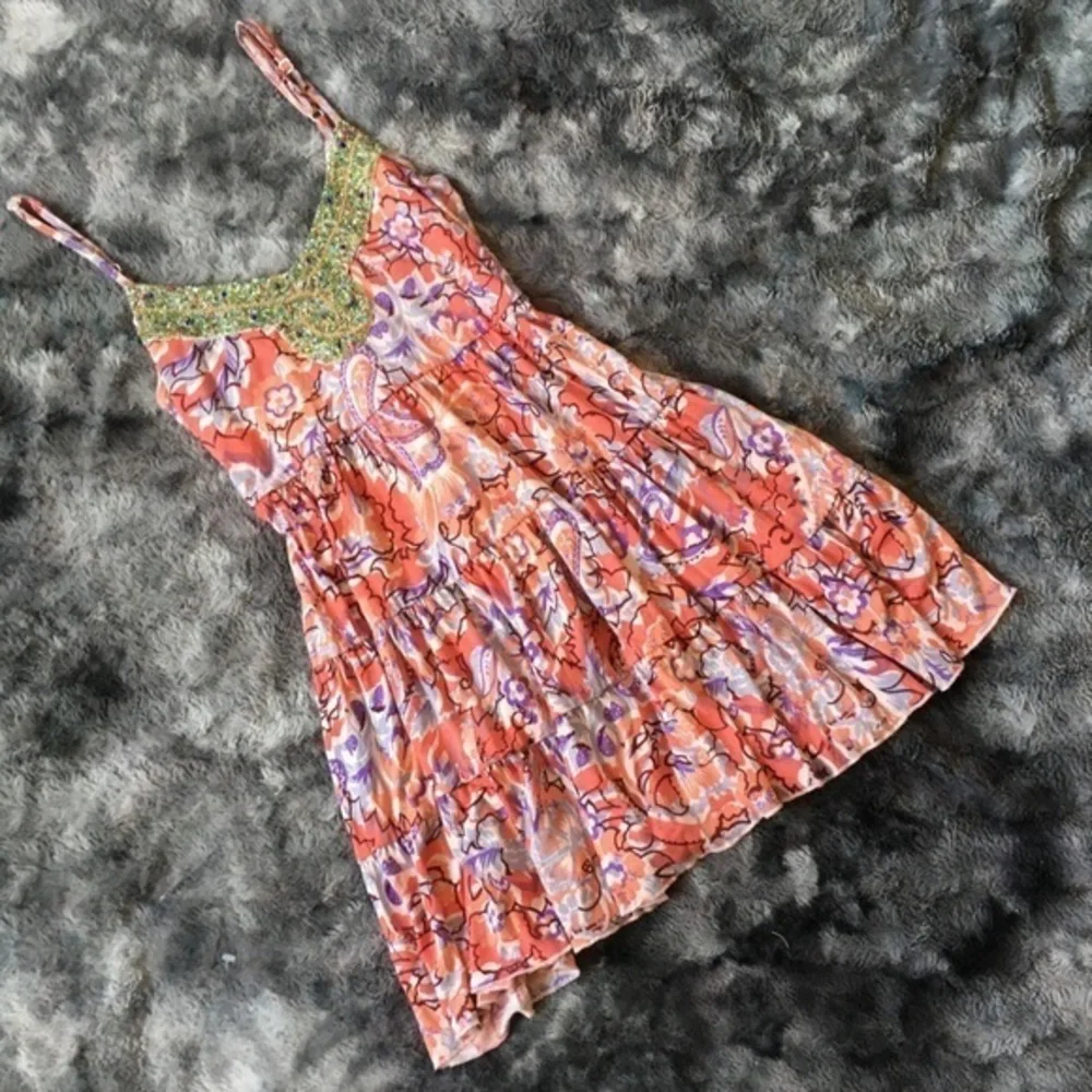 Free People Lilian Floral Embellished Tank Dress